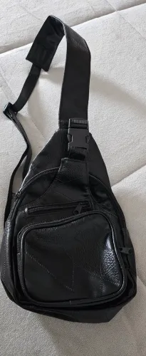 Bolsa transversal preta masculina 