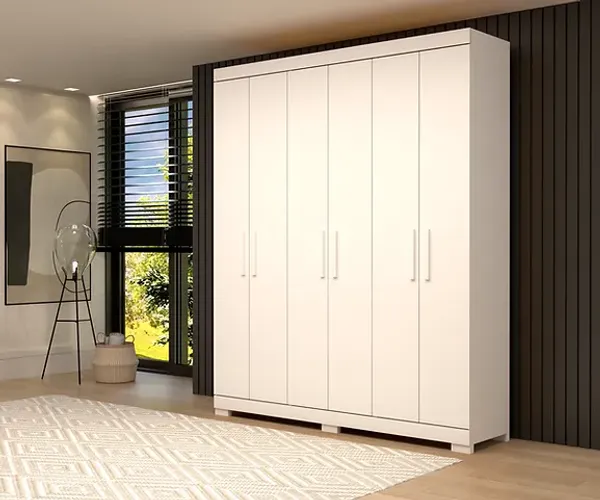 Roupeiro Lana 100% MDF 6 portas - Entrega/Montagem Grátis para Fortaleza