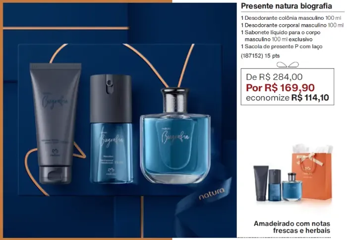 Kit Presente Biografia Masculino