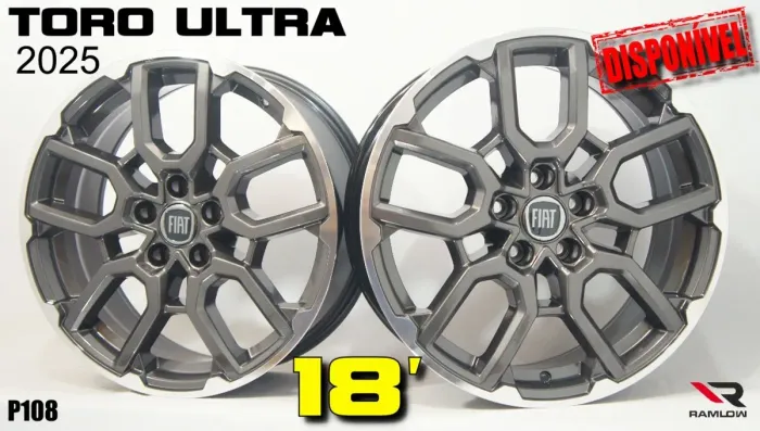 Rodas Fiat Toro Ultra 2025 aro 18 grafite com diamantado 5x110 novas