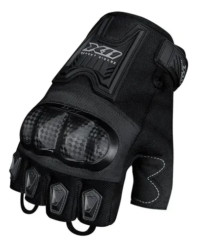 Luva X11 Blackout 2 Meio Dedo Masculina Moto Bike