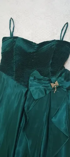 Vestido longo verde esmeralda