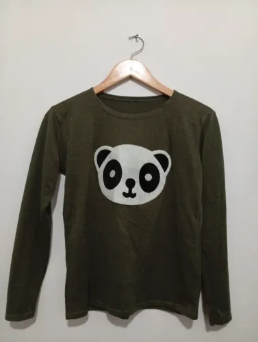 camisa manga longa panda