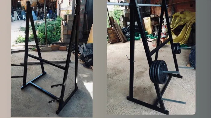 Suporte para Barra - Aço Resistente - Ideal para Treinos