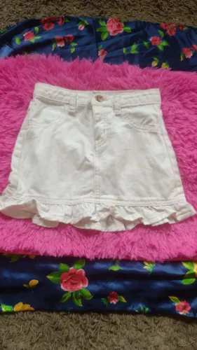 Saia infantil menina branca 