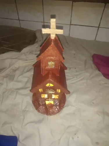 Mini Igreja de led artesanal*nova*!