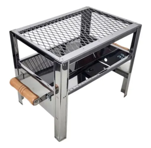 Mini Churrasqueira Inox Para Bancada Móvel Portátil Carvão