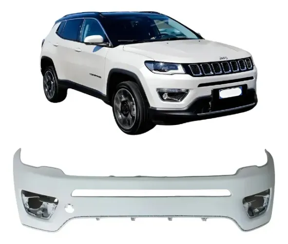 Parachoque Diant. Jeep Compass 2017 A 2020 C/ Suporte Milha Branco