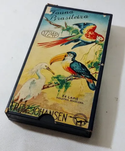 Caixa de Lápis Antiga Fauna Brasileira Fritz Johansen
