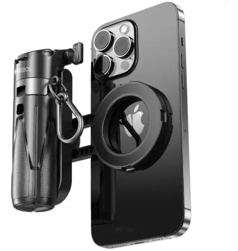 Mini Quadripé Hrebos 4 em 1 Bluetooth - Suporte MagSafe e Bastão de Selfie Premium