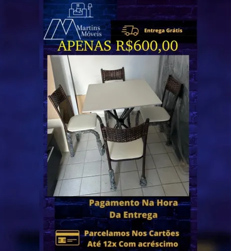 GRANDE PROMOÇÃO MESA 04 CADEIRAS  ENTREGA GRÁTIS ACEITA CARTÃO.