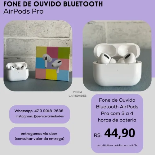 Fone de Ouvido Bluetooth AirPods Pro novo
