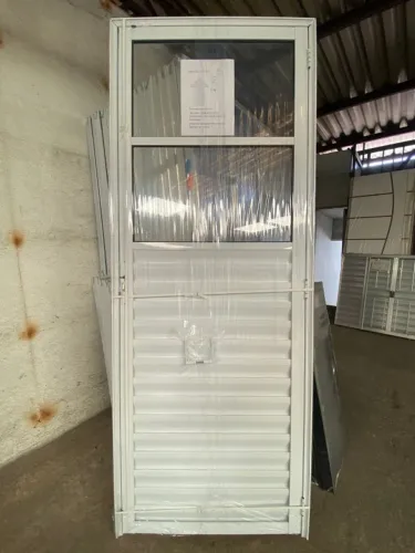 MEGA PROMOÇÃO - PORTA ALÚMINIO BRANCO COM VIDRO FIXO