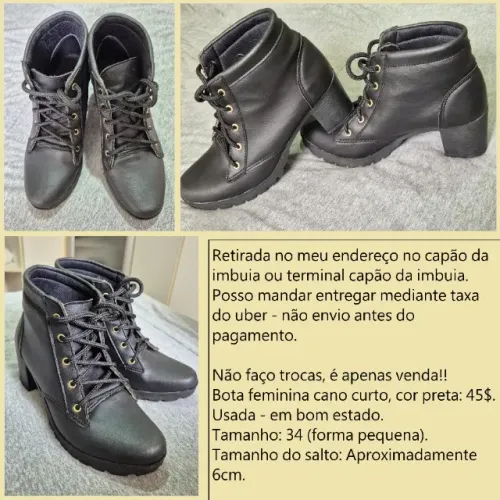 Bota preta 34, bom estado