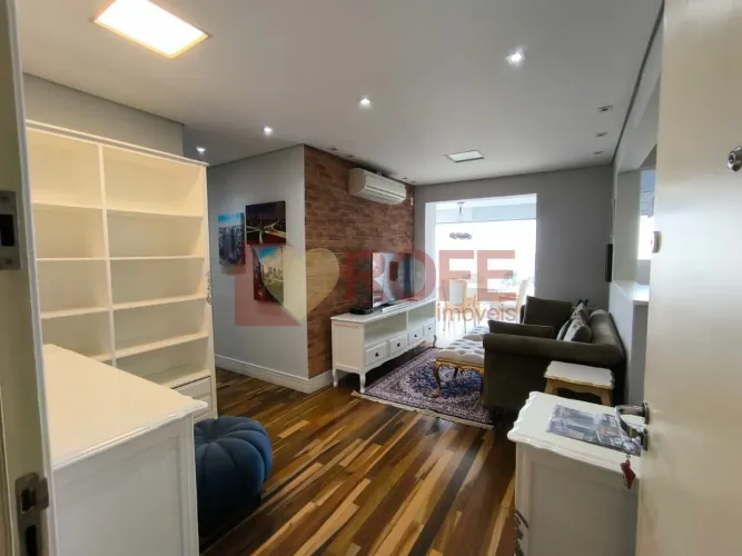 Locação apto mobiliado no Brooklin, 65m², 2 dorms (1 suíte), varanda com churrasqueira, 1 