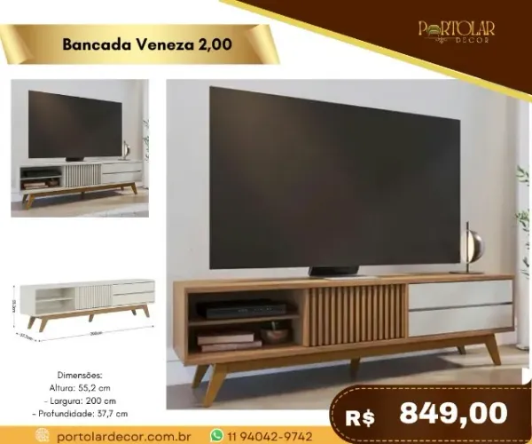Bancada Veneza 2,00 a pronta entrega