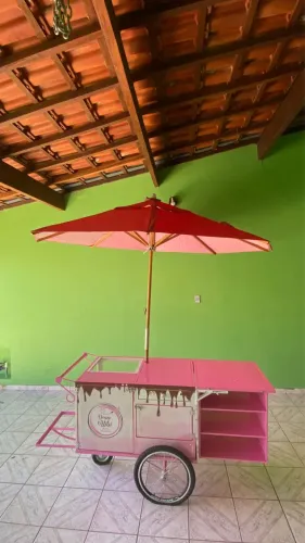 Mini Kart Completo com Vitrine e Caixa Térmica - Pronto para Uso