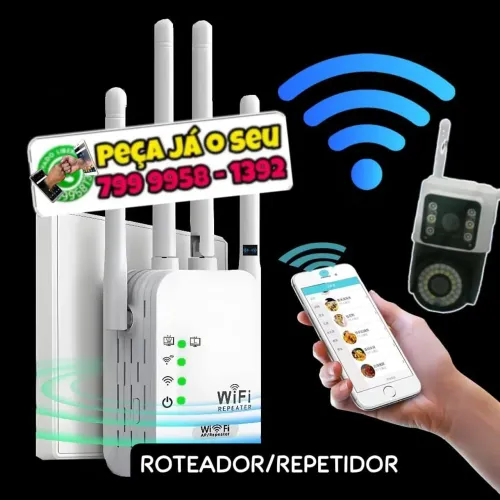 Wi-fi sem fio, repetidor, roteador, aumenta o alcance de mais 40 m