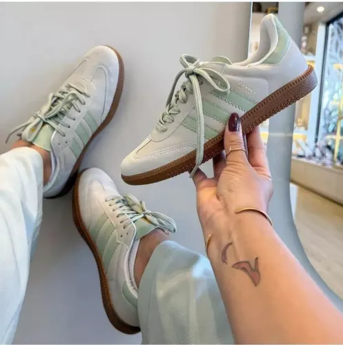 Tênis Adidas Samba Feminino Branco/Verde 34 ao 39