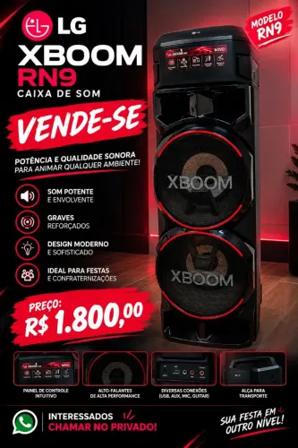 ? VENDE-SE CAIXA DE SOM LG XBOOM RN9! ?