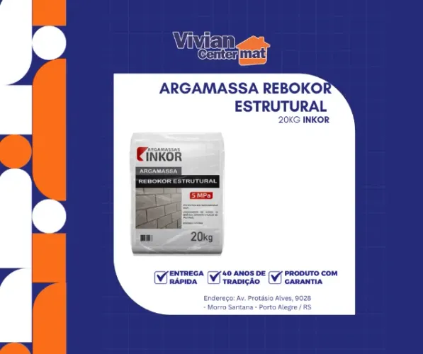 Argamassa Rebokor estrutural 20kg Inkor