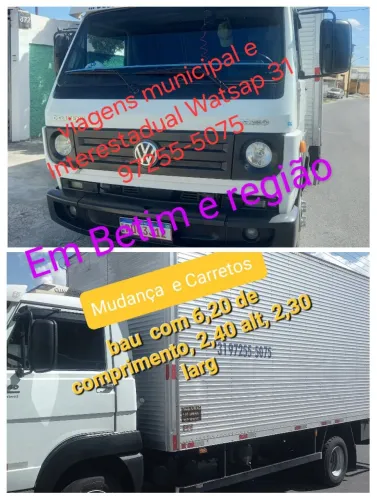 Transporte frete e mudança  municipal Interestadual. 