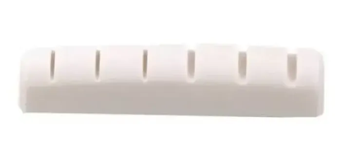 Nut e ratilhos em osso e plástico (violao nilon e aco; guitarra e contrabaixo)