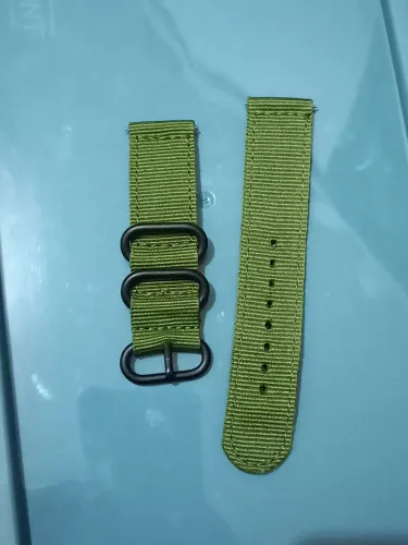 Pulseira Relógio Nylon, engate rápido, 22mm, verde militar.