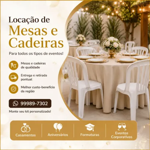 ? Locação de Mesas e Cadeiras para Festas em Goiânia | Entrega e Retirada