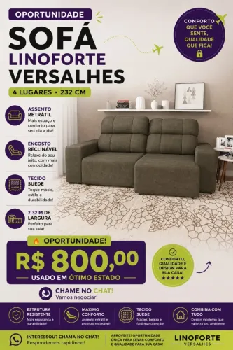 Sofá Linoforte Versalhes - 4 Lugares