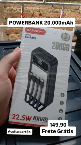 Powerbank 20.000mah Entrega GRÁTIS
