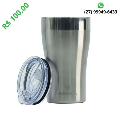 Copo Térmico Arell Inox a Vácuo 500ml com Tampa Original