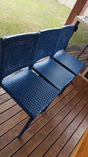 CONJUNTO CADEIRAS AZUIS FIBRA SINTÉTICA 