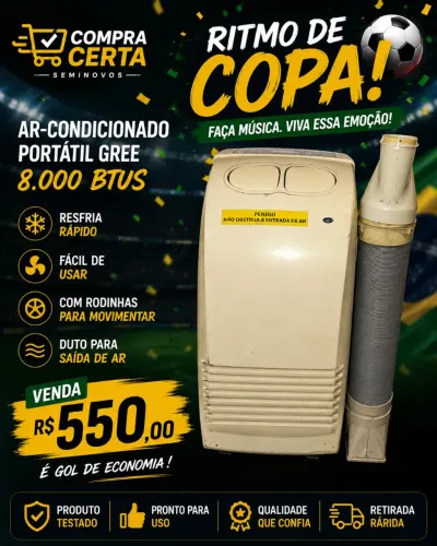 Ar condicionado portátil em ótimo estado