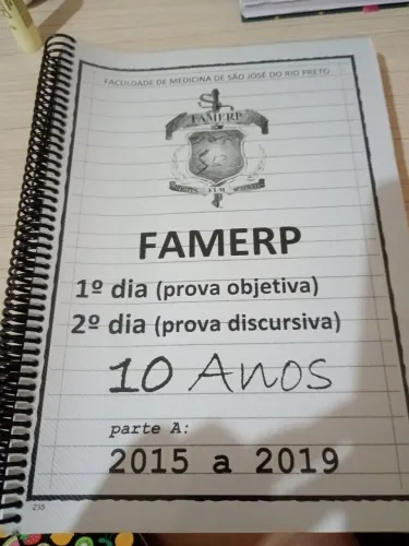 Apostilas FAMERP 10 anos (2015-2024) - Objetiva e Discursiva