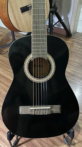 Violão Acústico PHX PX34 BK 3/4 Infantil Black Piano Nylon