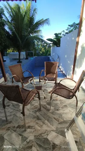 Conjunto Seminovo Área Externa Fibra Sintética 4 Cadeiras + Mesa