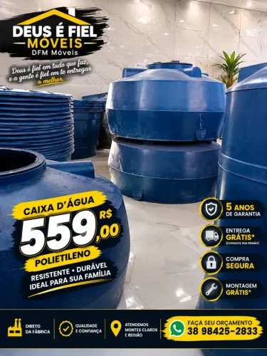 CAIXA D?ÁGUA 500 LITROS COM TAMPA DE ROSCA | 5 ANOS DE Garantia direto da fábrica