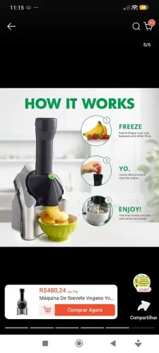 Máquina de sorvete Yonanas