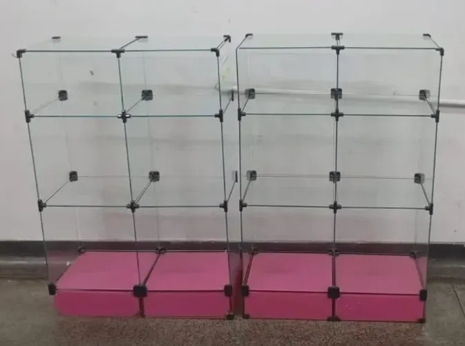 Balcão expositor em vidro - vitrine modulada - 1m x 1,2m