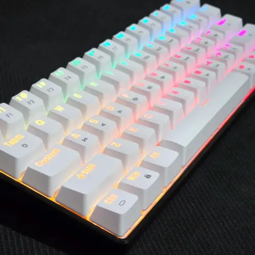 Teclado Mecânico Force One Atlas 60% Branco RGB - (Usado, Ótimo Estado)