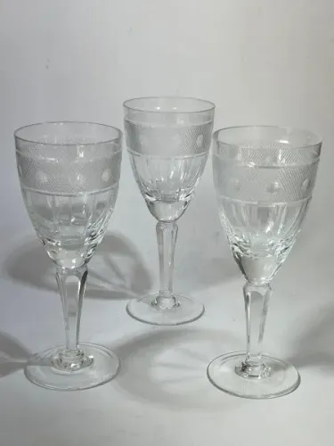 Trio de Taças em cristal Bohemia