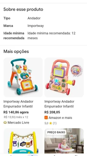 Andador Primeiros Passos Importway - menina
