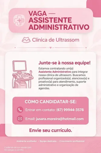 Vaga de assistente administrativo