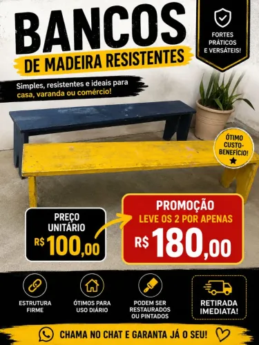 Bancos de madeira grande