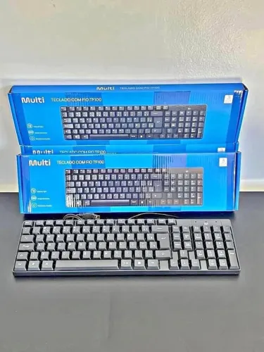 Teclado Multi com Fio USB Compacto ABNT2 - Prático e Confortável