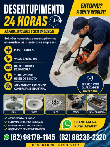 Desentupimento 24 horas.