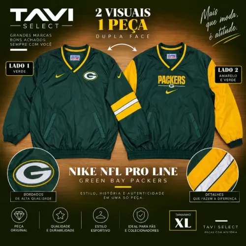 Jaqueta Nike NFL Pro Line - Green Bay Packers - Dupla Face