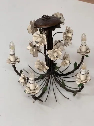 LUSTRE PROVENÇAL FLORES 5 CASTICAIS 