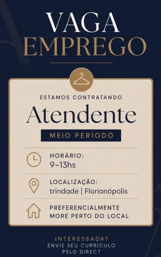Emprego de vendedora meio período (manhã) trindade